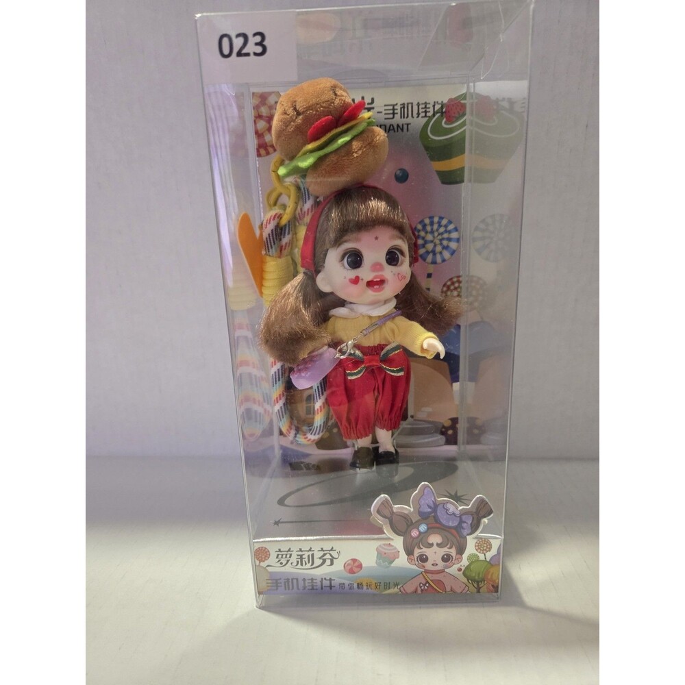 New product lanyard vinyl doll mobile phone pendant Hamburger doll hand-made